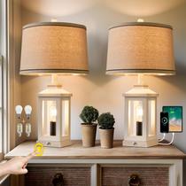 Lâmpada G-SAFAVA de 23,75" Retro Farmhouse USB C+A, conjunto de 2 portas Lâmpada G-SAFAVA de 23,75" Retro Farmhouse USB C+A, conjunto de 2 portas