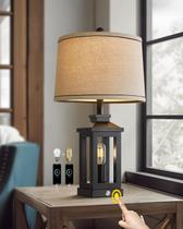 Lâmpada G-SAFAVA, portas USB retrô Farmhouse Touch de 60 cm