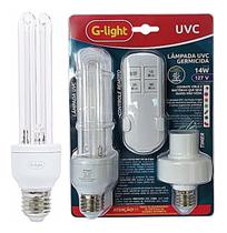 Lâmpada Germicida Uvc 2U T4 14W 127V E27 Controle E Timer - G-LIGHT