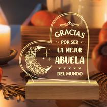 Lâmpada GiltGlimmer Abuela Night Light Acrílico Gravado USB Lâmpada GiltGlimmer Abuela Night Light Acrílico Gravado USB