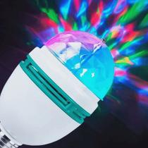 Lâmpada Giratória Colorida Globo de Luz Led Rgb com Socket Padrão