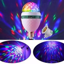 Lâmpada Giratória Colorida Led Bola Maluca Rgb + Adaptador - Lâmpada Balada Decorativa