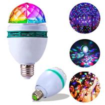 Lâmpada Giratoria Globo Luz Rgb Bocal Iluminação Festa