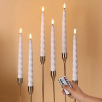 Lâmpada Girimax White Flameless Spiral Candles com conjunto remoto de 6 Lâmpada Girimax White Flameless Spiral Candles com conjunto remoto de 6