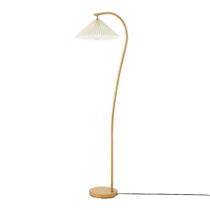 Lâmpada GLOBE 157cm Luminária de chão Wood Tone White Shade
