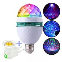 Lâmpada Globo De Luz Led Rgb Giratória Bola