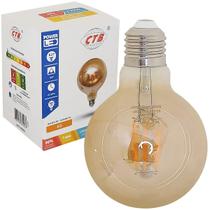 Lâmpada Globo Filamento Led G80 4W E27 Âmbar Retro Quente