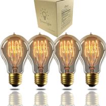 Lâmpada GOENDR Edison A19 60W 2700K regulável, pacote com 4
