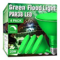 Lâmpada Gonhom PAR38 verde 20W E26 regulável, pacote com 4 Lâmpada Gonhom PAR38 verde 20W E26 regulável, pacote com 4