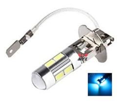 Lampada h3 10 led cree azul cristal 12v