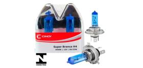 Lampada h4 super branca 8500k 12v 55w par Lampada h4 super branca 8500k 12v 55w par
