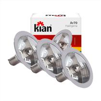 Lâmpada Halogena Ar70 50w 12v 3000k Kian Kit C/ 3 Lâmpada Halogena Ar70 50w 12v 3000k Kian Kit C/ 3