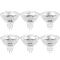 Lâmpada halógena Blakapoo MR16 50W 12V 2 pinos GU5.3 Base (pacote com 6) Lâmpada halógena Blakapoo MR16 50W 12V 2 pinos GU5.3 Base (pacote com 6)