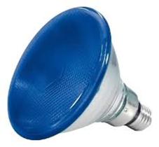 Lampada halogena par 38 75w e-27 cor vermelha g-ligth luz blue azul