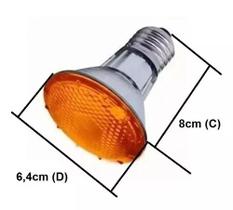 Lâmpada halógena PAR20 E27 50W Laranja 127V LLUM Lâmpada halógena PAR20 E27 50W Laranja 127V LLUM