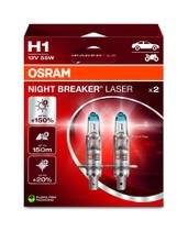 Lâmpada Halógena para Farol OSRAM Night Breaker Laser H1 12V Pacote com 2