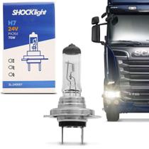 Lâmpada Halógena Standard H7 3200K A 3400K 70W 24V Farol Caminhão Original Shocklight