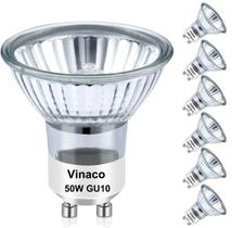 Lâmpada halógena Vinaco GU10 50W 120V 2800K branca quente, pacote com 6