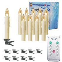 Lâmpada HANNAHONG LED Flameless Taper Candles 10 unidades de branco quente