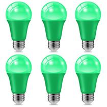 Lâmpada Haraqi 9W 120V E26 Base Green LED, pacote com 6 Lâmpada Haraqi 9W 120V E26 Base Green LED, pacote com 6