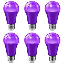 Lâmpada Haraqi 9W 120V E26 LED roxa, pacote com 6