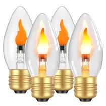 Lâmpada Hompavo LED Flame 3W Flickering Fire E26, pacote com 4 Lâmpada Hompavo LED Flame 3W Flickering Fire E26, pacote com 4