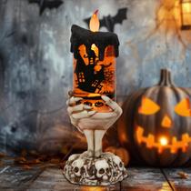 Lâmpada iluminada de velas de globo de neve de Halloween Eldnacele Castle Lâmpada iluminada de velas de globo de neve de Halloween Eldnacele Castle