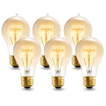 Lâmpada incandescente Figame A19 Edison 40W 2200K 120V, pacote com 6 Lâmpada incandescente Figame A19 Edison 40W 2200K 120V, pacote com 6