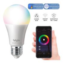 Lâmpada Inteligente Led Smart Wifi RGB Colorida Aplicativo Modo Música Alternancia de Cores Soquete E27 803 Lúmens - Elgin