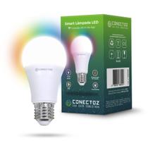 Lâmpada Inteligente LED WiFi Bivolt Branco Ajustável e Colorido 9W Comandos de Voz Smart Home - Conectoz