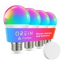 Lâmpada inteligente Orein Matter, equivalente a 800 lúmens, 60 W, pacote com 4