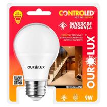 Lampada inteligente ourolux controled sensor de presenca 9w 2,7k