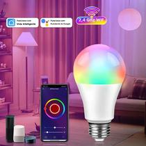 Lâmpada Inteligente WiFi E27 220V 110V 10W 15W 20W Luz RGB Regulável 2700-6500K Controle De Voz Com
