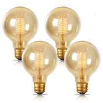 Lâmpada Jslinter Edison 60W G80/G25 E26 âmbar regulável de 4 unidades Lâmpada Jslinter Edison 60W G80/G25 E26 âmbar regulável de 4 unidades