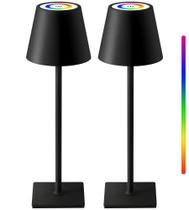 Lâmpada KDG, pacote com 2, sem fio, RGB, regulável, portátil, 4000 mAh