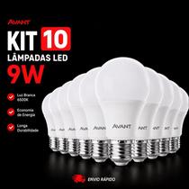 Lâmpada Kit com 10 Led Bulbo Pera 9W 6500W Branco Frio Avant Lâmpada Kit com 10 Led Bulbo Pera 9W 6500W Branco Frio Avant
