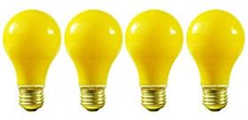 Lâmpada KOR A19 Yellow Bug Incandescente 40W 130V E26, pacote com 4 Lâmpada KOR A19 Yellow Bug Incandescente 40W 130V E26, pacote com 4