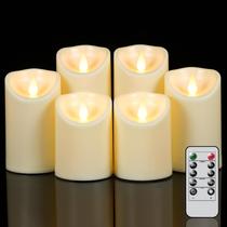 Lâmpada KunsWenn Flameless LED Candles Remote Timer 6 unidades