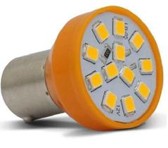 Lampada LED 1 Polo Trava Reta BA155-21 12 LEDs Amarela Lampada LED 1 Polo Trava Reta BA155-21 12 LEDs Amarela