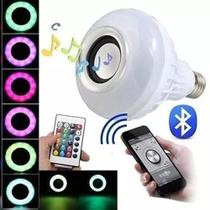 Lampada Led 12w Caixa Som Bluetooth 2 Em 1 Mp3 Musica Bulbo