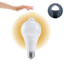 Lâmpada LED 12W E27 Presença Movimento Sensor 6500K Bivolt Bulbo Econômico Automático