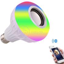 Lâmpada LED 12w E27 RGB Colorida com Caixa de Som Bluetooth e Controle Remoto - Aquilae