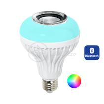 Lâmpada LED 12w E27 RGB Colorida com Caixa de Som Bluetooth e Controle Remoto