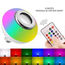 Lâmpada Led 12W E27 Rgb Colorida Com Caixa De Som Bluetooth Lâmpada Led 12W E27 Rgb Colorida Com Caixa De Som Bluetooth