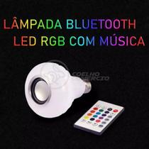 Lâmpada Led 12W E27 Rgb Colorida Com Caixa De Som Bluetooth