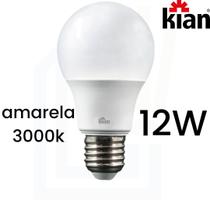 Lâmpada LED 12W Kian 110V/220V E27 Luz Amarela Quente 3000k