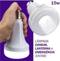 Lâmpada Led 15W Com Luz Emergência Embutida Bulbo E27 Bivolt - Sollar