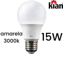 Lâmpada LED 15W Kian 110V/220V E27 Luz Amarela Quente 3000k
