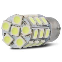 Lâmpada LED 2 Polos Trava Reta 27 LEDs 5W 12V Luz Branca Aplicação Direção Ré e Freio
