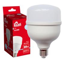Lâmpada Led 20W Bulbo Bivolt Luz Branca 6500k Economica
